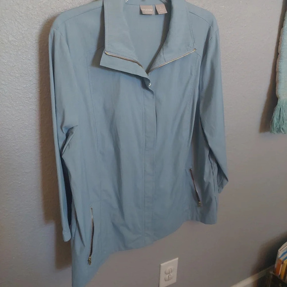 Chicos-3 Zenergy lightweight Zip up windbreaker jacket soft shell Packable XL - Picture 6 of 7